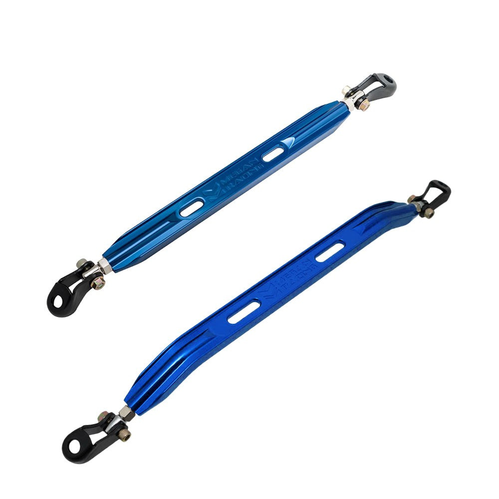 Megan Racing Blue [Rear Upper/Rear Lower] Strut Tower Brace Bar For 96-00 Honda Civic 6th Gen