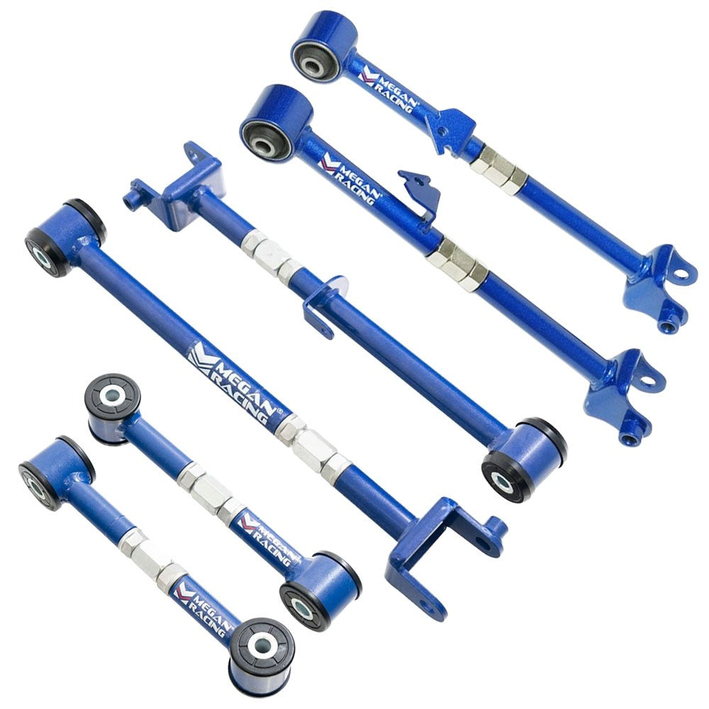 Megan Racing Rear Lower Camber + Rear Toe Arm + Rear Traction Rod For 09-14 Acura TL TSX / 08-17 Honda Accord